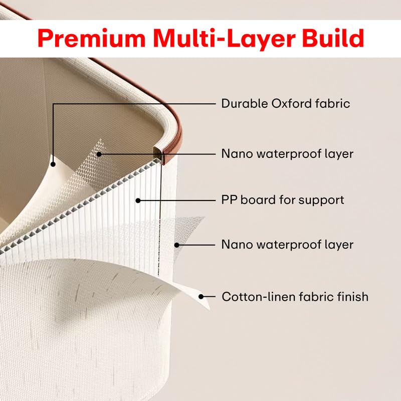Tiny Shiny Foldable Clothes Organizer Storage Box with Steel Frame and Handle