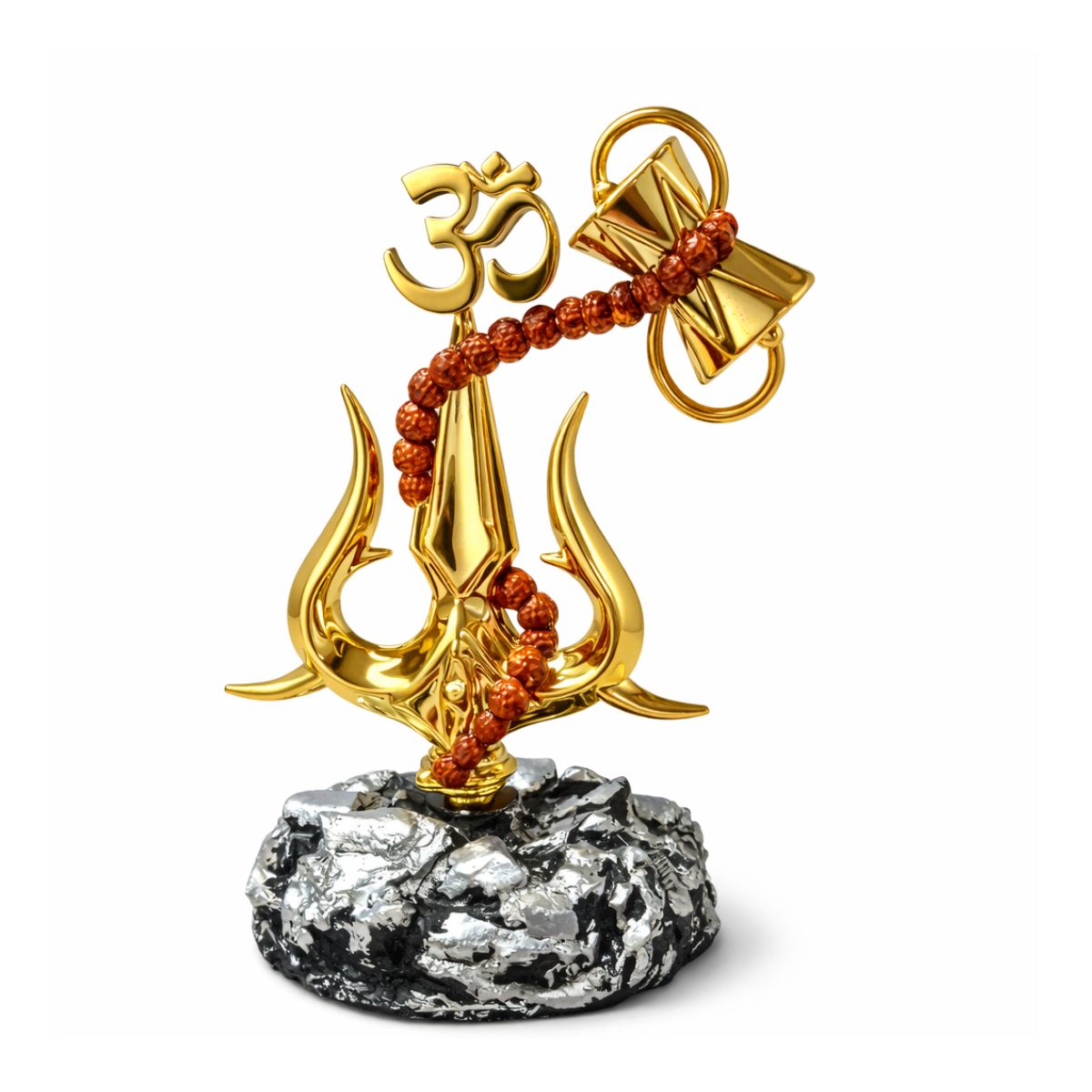 Shiva Trishul Idol with Om 10.5 cm
