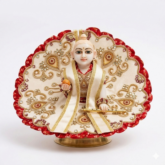 Tiny Shiny Laddu Gopal Poshak Thakur Ji Dress Heavy Designer Dress for Kanha Ji Fancy Dress for Bal Krishna Janmaasthmi Special for Ladoo Gopal Ji (Size-1 to 5)