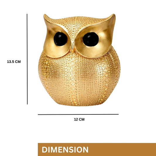 Tiny Shiny Golden Owl Showpiece for Home Decor – Handcrafted Resin Owl Statue for Living Room, Office Desk & Bookshelf – Modern Vastu Feng Shui Good Luck Figurine - image 2