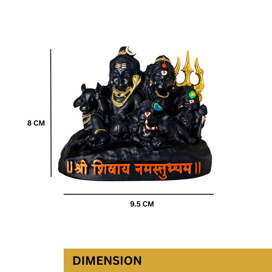 Tiny Shiny Adorable Shiv Parivar Idol Parvati, Ganesh, Kartikey Bhagwan on Nandi Maharaj Black Statue of Shiva Family for Home Puja, Office Mandir, Mahashivratri, Saawan - image 2