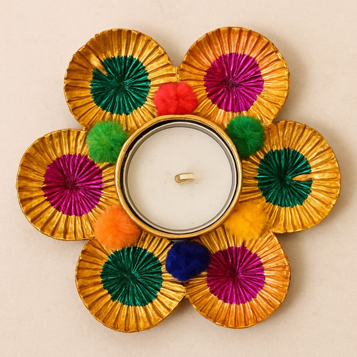 6PC T-Light Holder Set | Gota & Metal | Decorative Tealight Holders (TS-DD-NHK-25E)