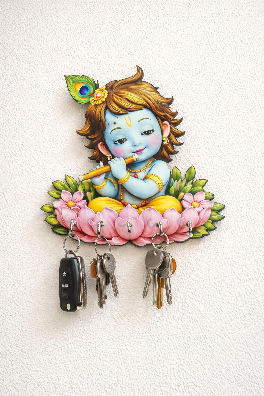 Baby Krishna Key Holder Wall Mount