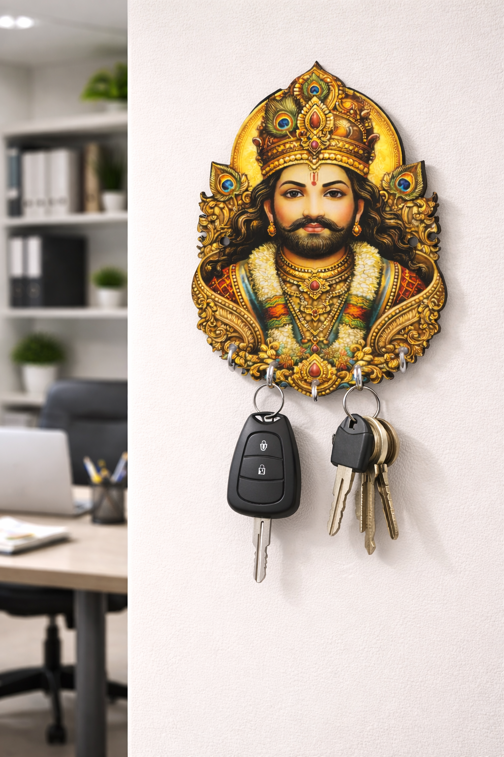 Khatu Shyam MDF Key Holder Wall Mount