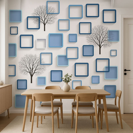 Blue Box Self-Adhesive Wallpaper