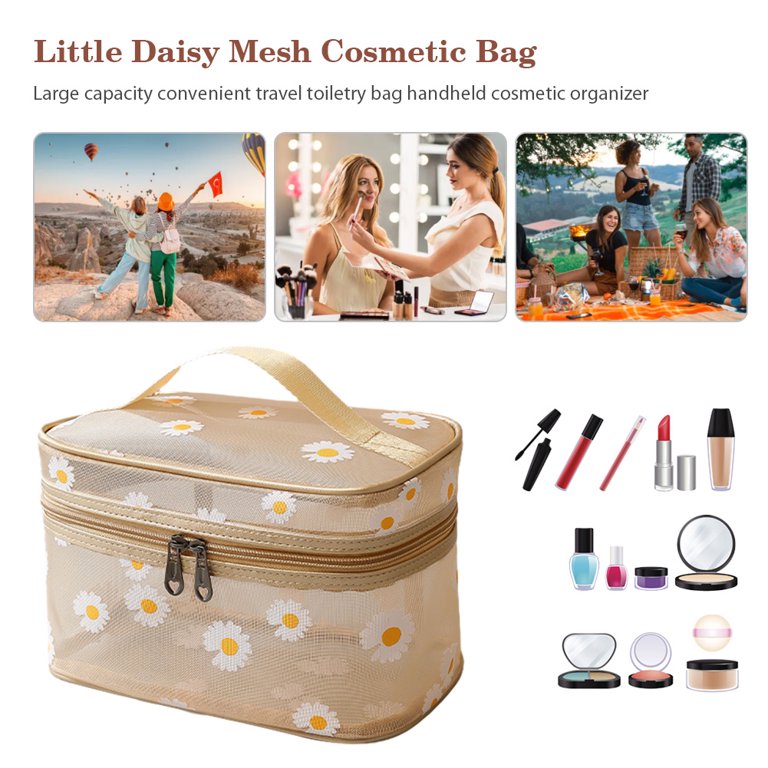 Tiny Shiny Transparent Travel Cosmetic Bag — Waterproof Toiletry Organizer with Zipper for Men and Women