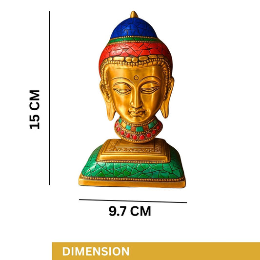 Metal Handicraft Buddha Head Statue