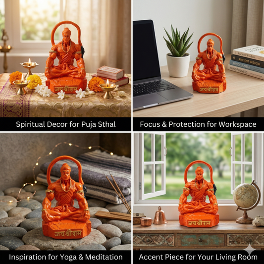 Meditating Hanuman Ji "Baahubali" Figurine | Jai Shree Ram Car & Home Decor