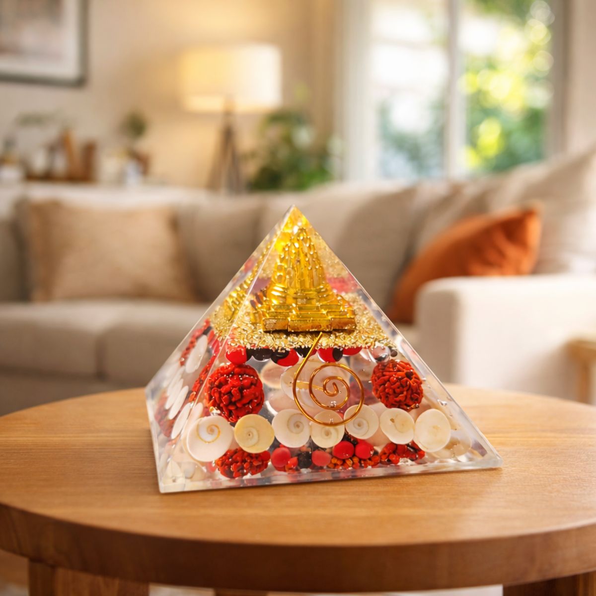 Maha Laxmi Pyramid with Shree Yantra 70 mm