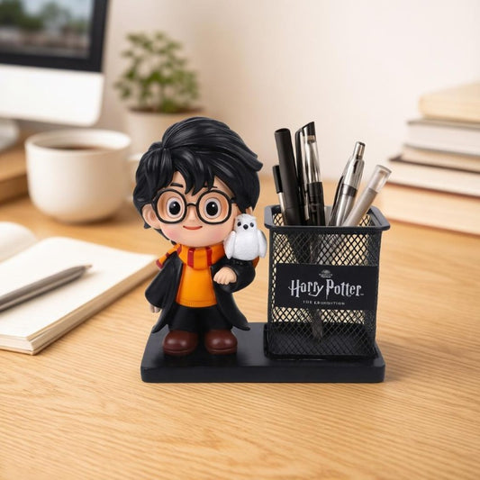 Chibi Harry Potter & Hedwig Desk Organizer | Magical Figurine Pen Holder