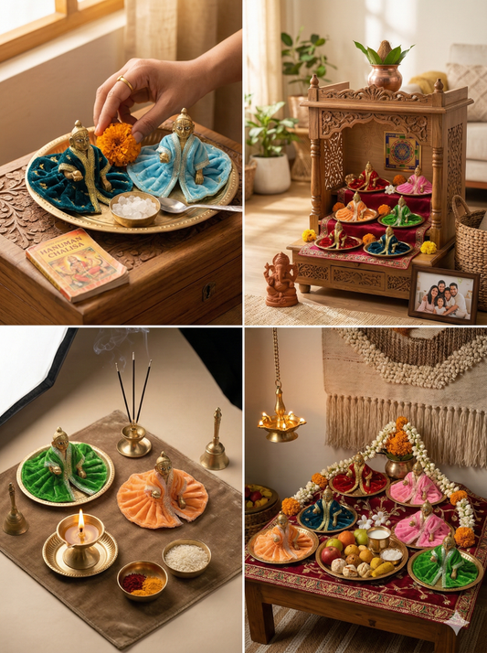 Tiny Shiny Laddu Gopal Poshak Thakur Ji Dress Designer Dress for Kanha Ji Fancy Dress for Bal Krishna Janmaasthmi Special for Ladoo Gopal Ji (Poshak-6 Size-0 , Inch-4)