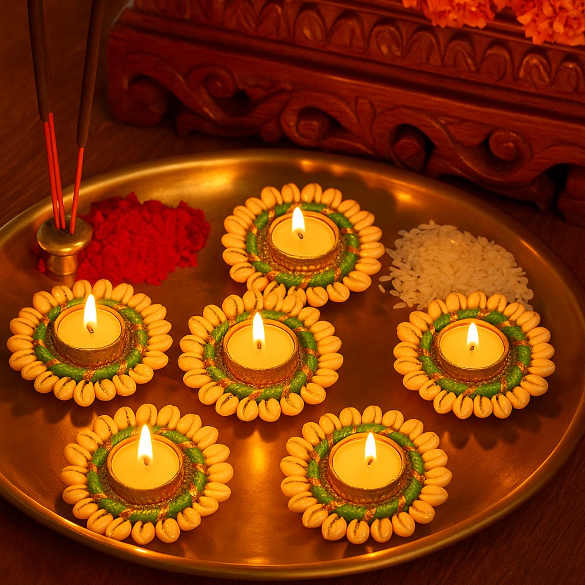 6Pc T-Light Holder Set | Codi Metal & Fabric Tealight Holders | TinyShinygift