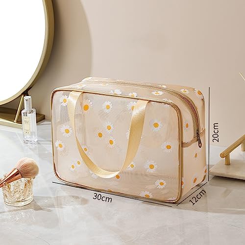 Tiny Shiny Transparent Cosmetic Makeup Bag — Waterproof Travel Toiletry Organizer with Zipper