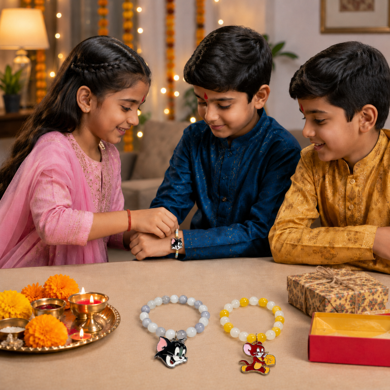 Tom & Jerry Bracelet Bro Kids Rakhi Set of 2 Designer Rakhi for Brother
