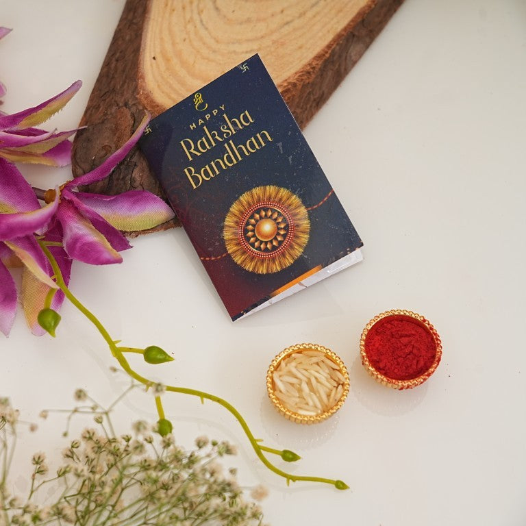 Set of 2 Royal Mandala & Lotus Designer Rakhi for Brother & Bhavi, Multicolor