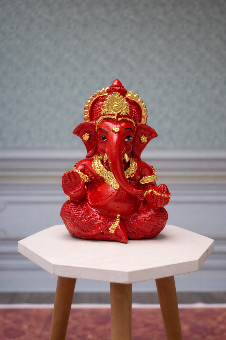 Red Ganesh Idol 9 cm