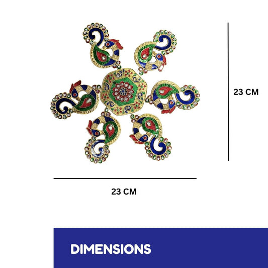 Peacock Meena Stone Rangoli