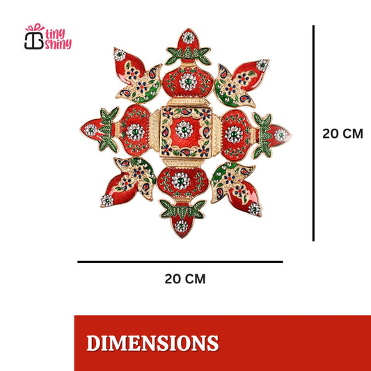 Kalash and Diya Meena Stone Rangoli