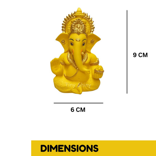 tiny shiny Finish Ganesha Ji Idol with yellow colour