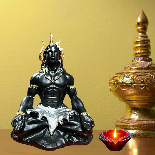 Tiny Shiny Adiyogi Shiv Idol Statue 7 Inch