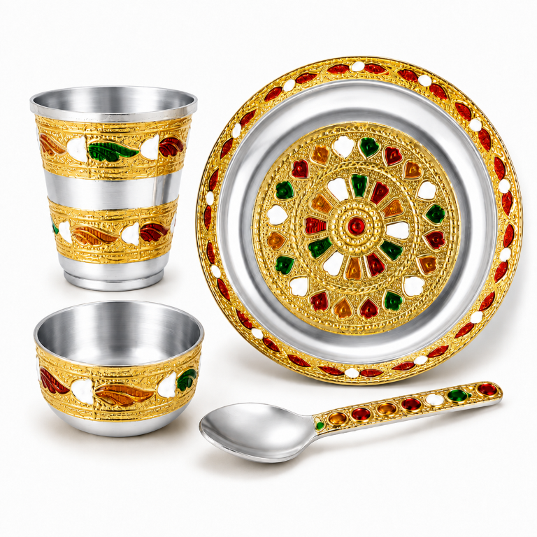 Tiny Shiny Laddu Gopal Bhog Thali Set