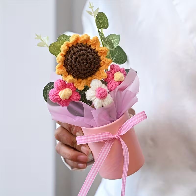 Crochet Flower Pot Bouquet