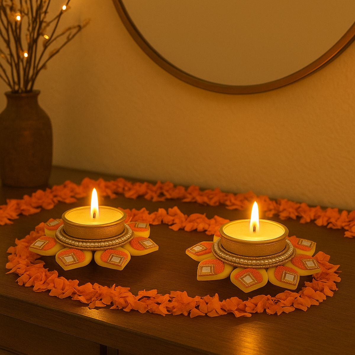 2Pc T-Light Holder Set