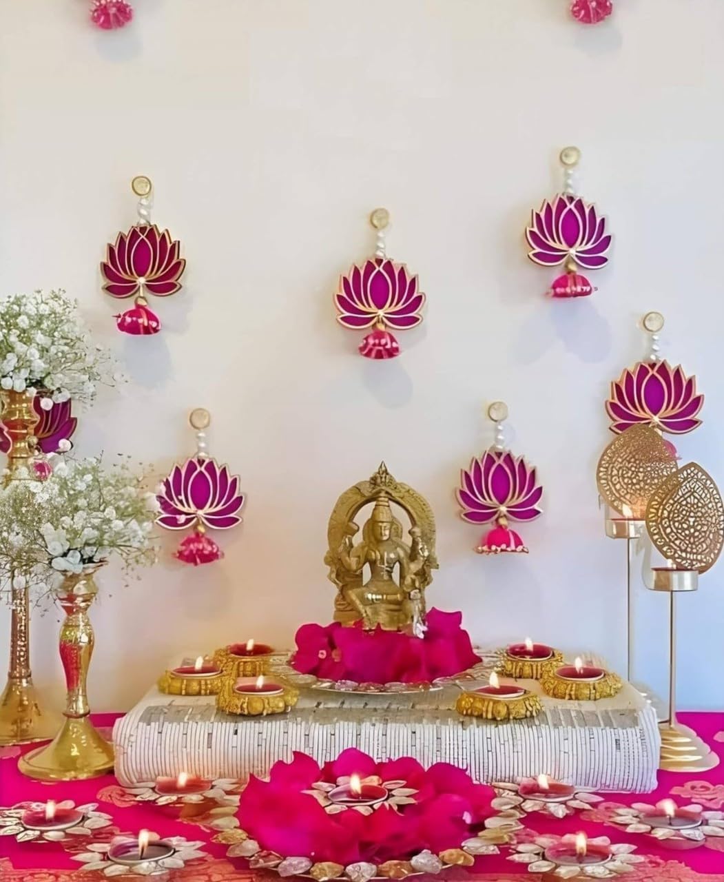 Tiny Shiny Handmade Decorative Lotus Wall Hangings