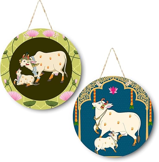 Tiny Shiny Wall Art MDF Wooden Set of 2 Hanging