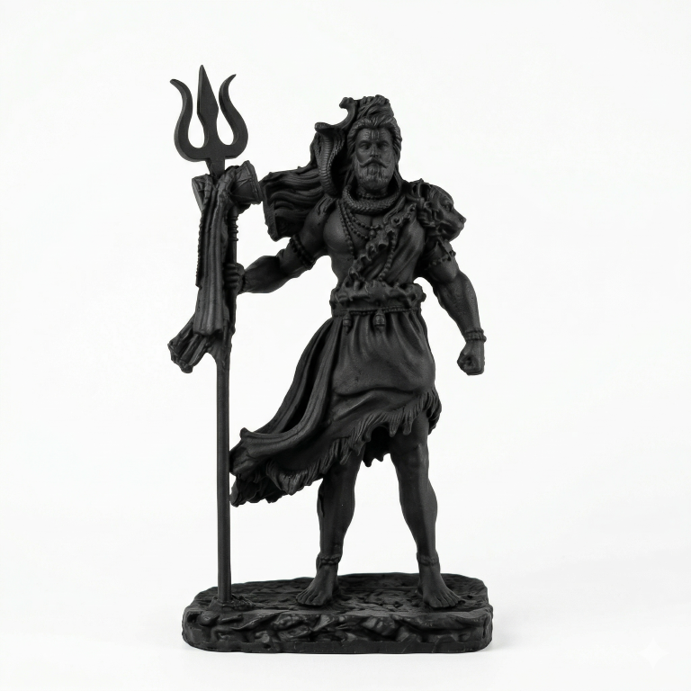 Lord Shiva Mahadev Standing Figurine with Trishul | Spiritual Home & Car Decor