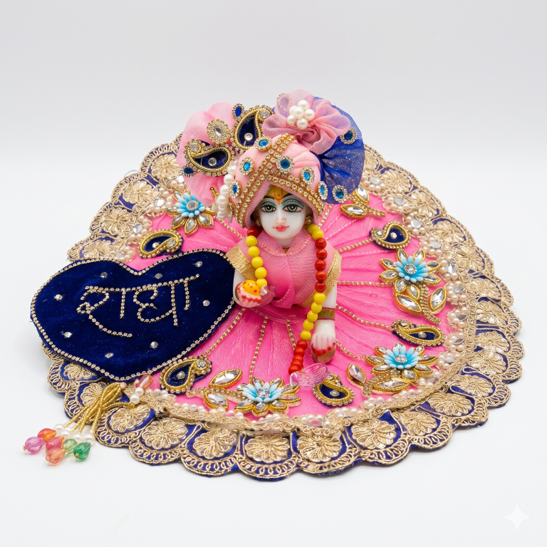 Tiny Shiny Laddu Gopal Poshak Thakur Ji Dress Heavy Designer Dress for Kanha Ji Fancy Dress for Bal Krishna Janmaasthmi Special for Ladoo Gopal Ji (Size-1 to 6)