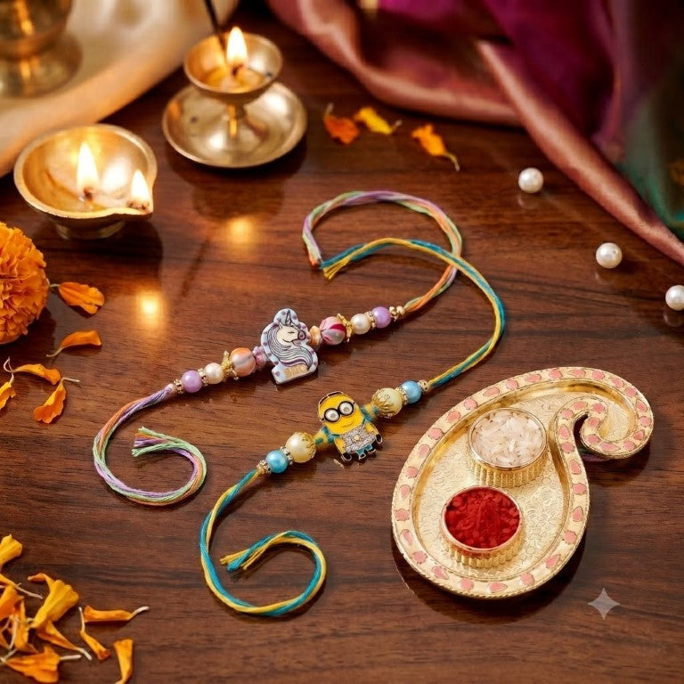 Unicorn & Minion Kids Rakhi Set of 2 Designer Rakhi for Brother