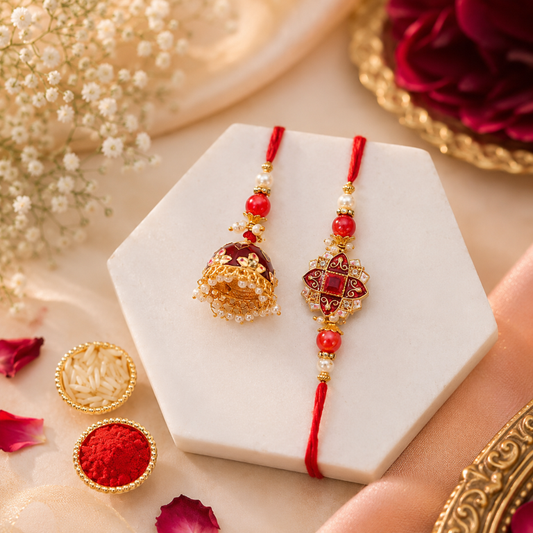 the timeless bond of love with the Tiny Shiny Bhai Bhabhi Rakhi Set