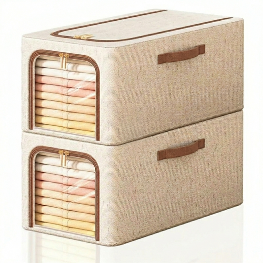 Tiny Shiny Foldable Clothes Organizer Storage Box  with Steel Frame and Handle