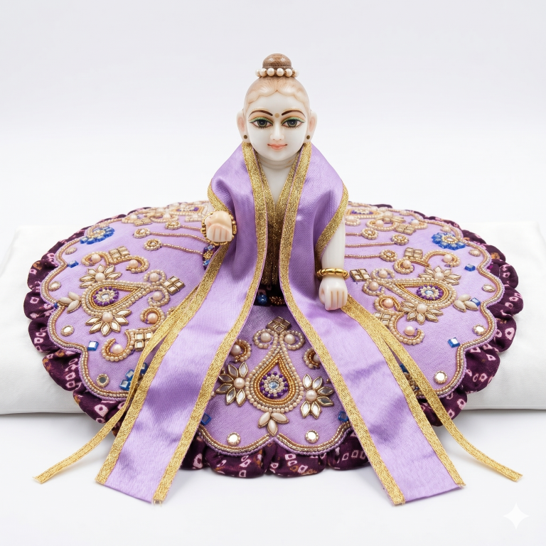 Tiny Shiny Laddu Gopal Poshak Thakur Ji Dress Heavy Designer Dress for Kanha Ji Fancy Dress for Bal Krishna Janmaasthmi Special for Ladoo Gopal Ji (Size-1 to 5)