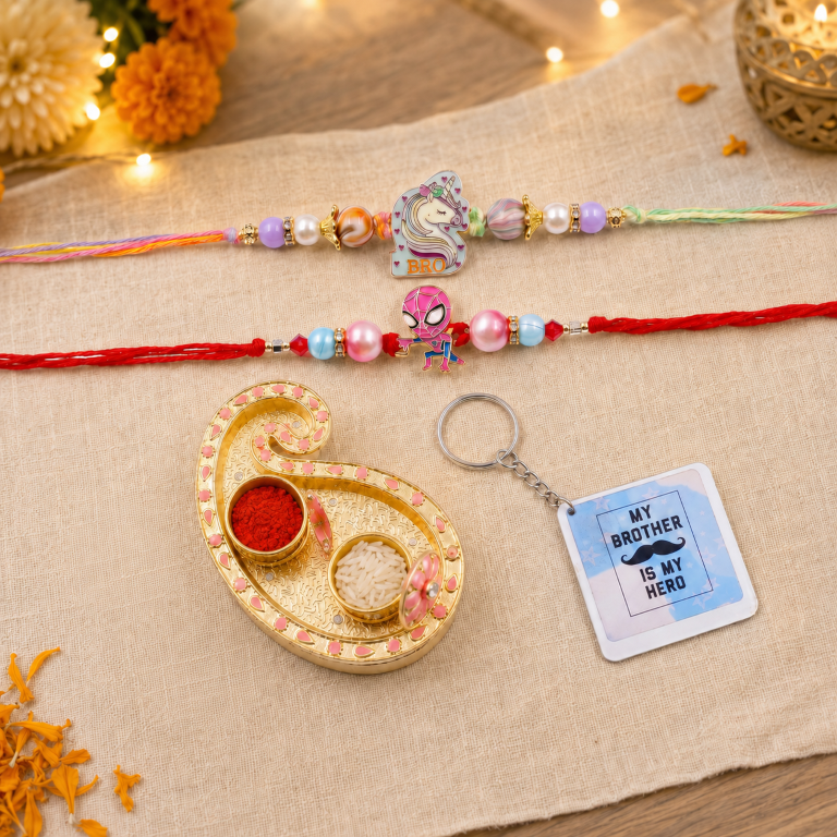 Unicorn & Spider Hero Rakhi Set of 2 | Kids Designer Rakhi for Brother