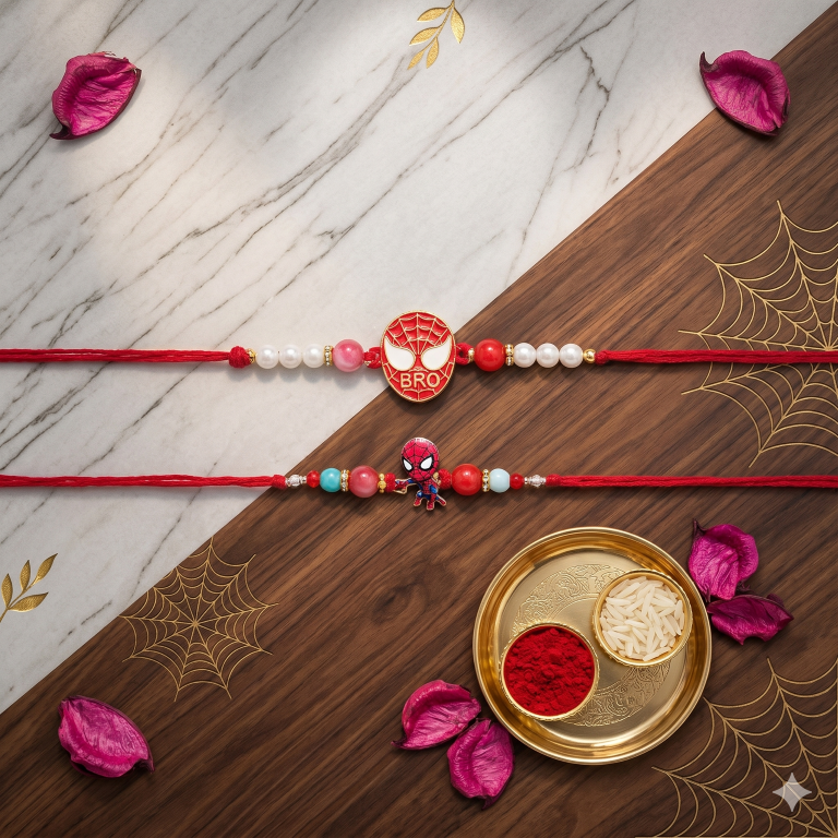 Kids Spider Hero Rakhi Set of 2 | Cartoon Designer Rakhi for Brother