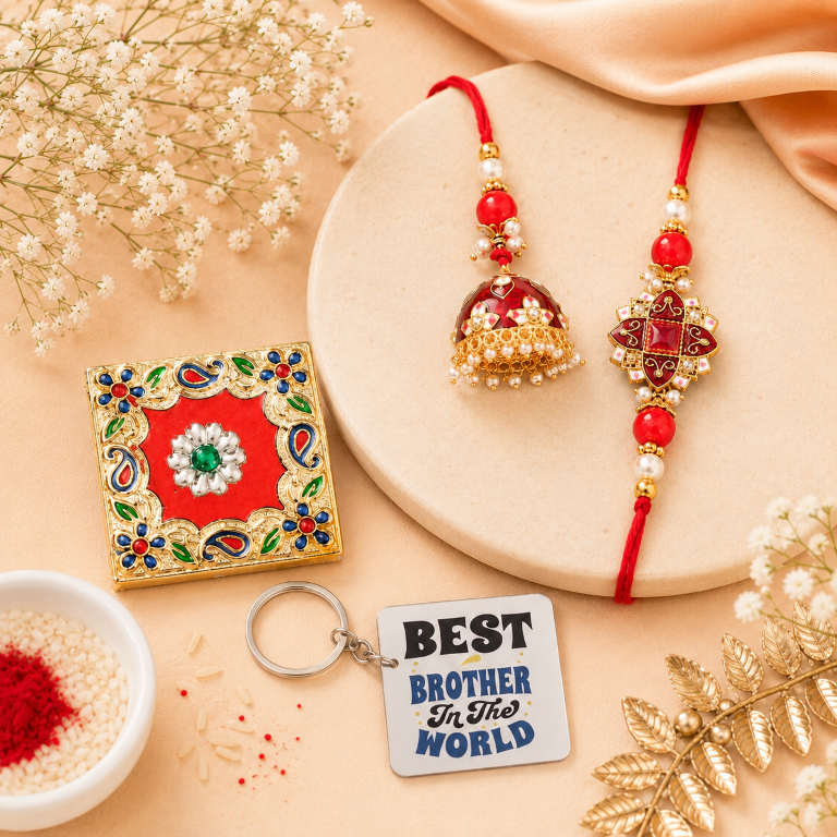 the timeless bond of love with the Tiny Shiny Bhai Bhabhi Rakhi Set