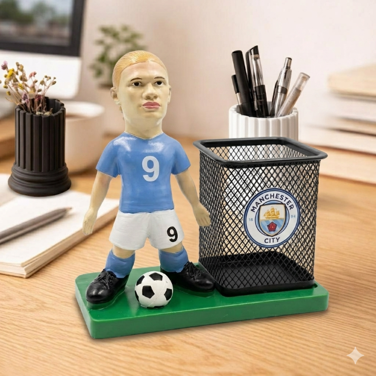 Erling Haaland Manchester City Edition Footballer Figurine Pen Holder