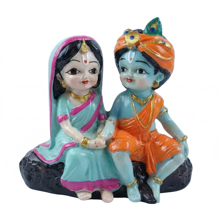 Divine Little Radha Krishna Figurine | Cute Spiritual Home & Car Decor