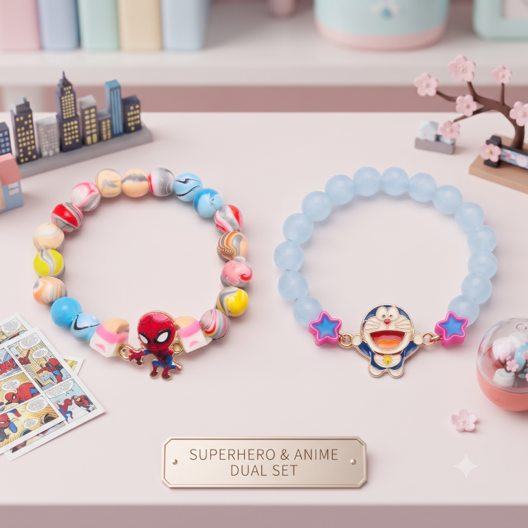 Spider Hero & Doraemon Bracelet Bro Kids Rakhi Set of 2 Designer Rakhi for Brother