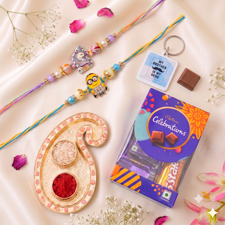 Unicorn & Minion Kids Rakhi Set of 2 Designer Rakhi for Brother