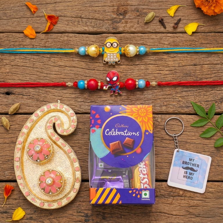 Minion & Spider Hero Rakhi Set of 2 | Kids Designer Rakhi for Brother
