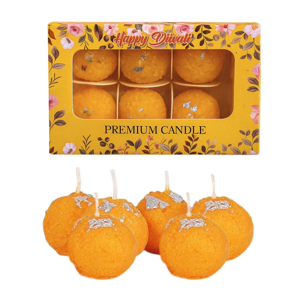 6Pc Mootichoor Ladoo Scented Candle Set