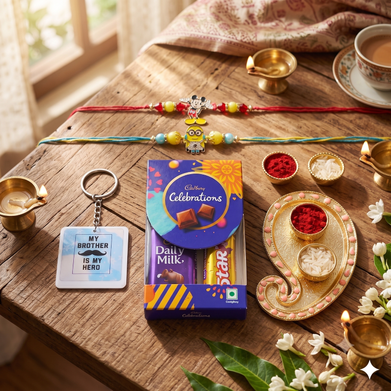 Kids Cartoon Rakhi Set of 2 | Mickey & Minion Designer Rakhi for Brother