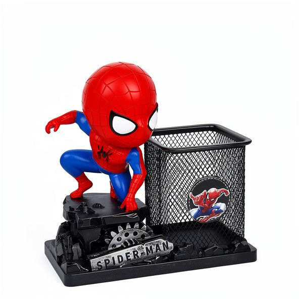 Spider-Man Action Pose Desk Organizer | Superhero Figurine Pen Holder