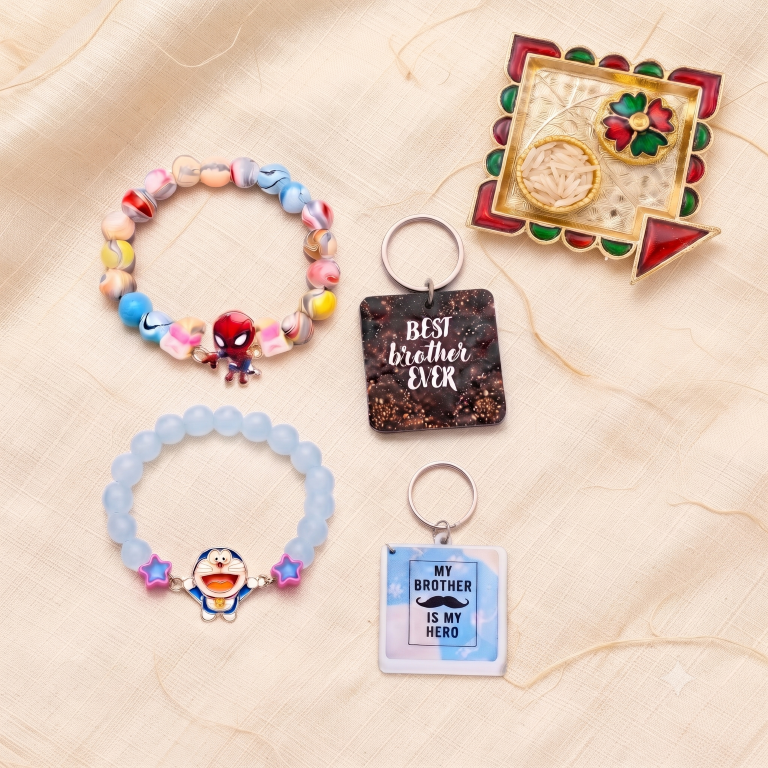 Spider Hero & Doraemon Bracelet Bro Kids Rakhi Set of 2 Designer Rakhi for Brother