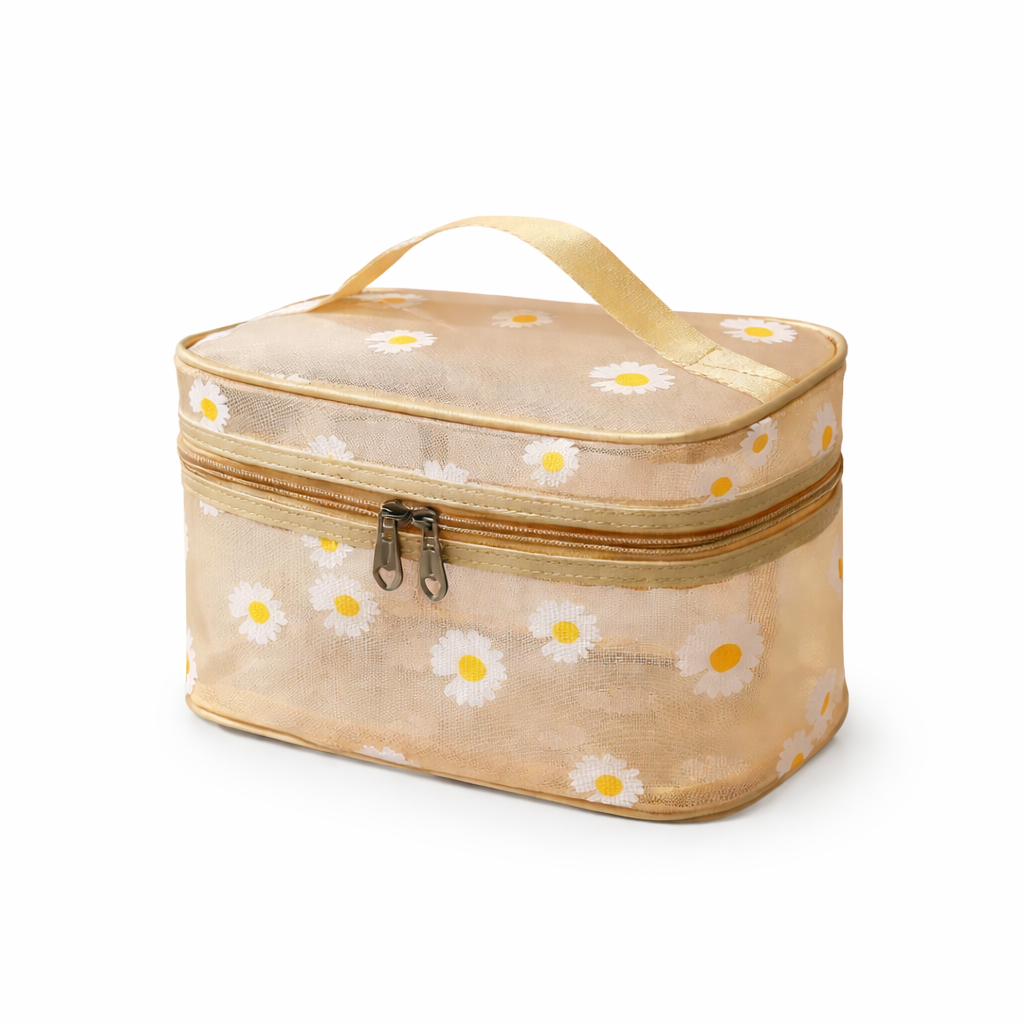 Tiny Shiny Transparent Travel Cosmetic Bag —  Waterproof Toiletry Organizer with Zipper for  Men and Women