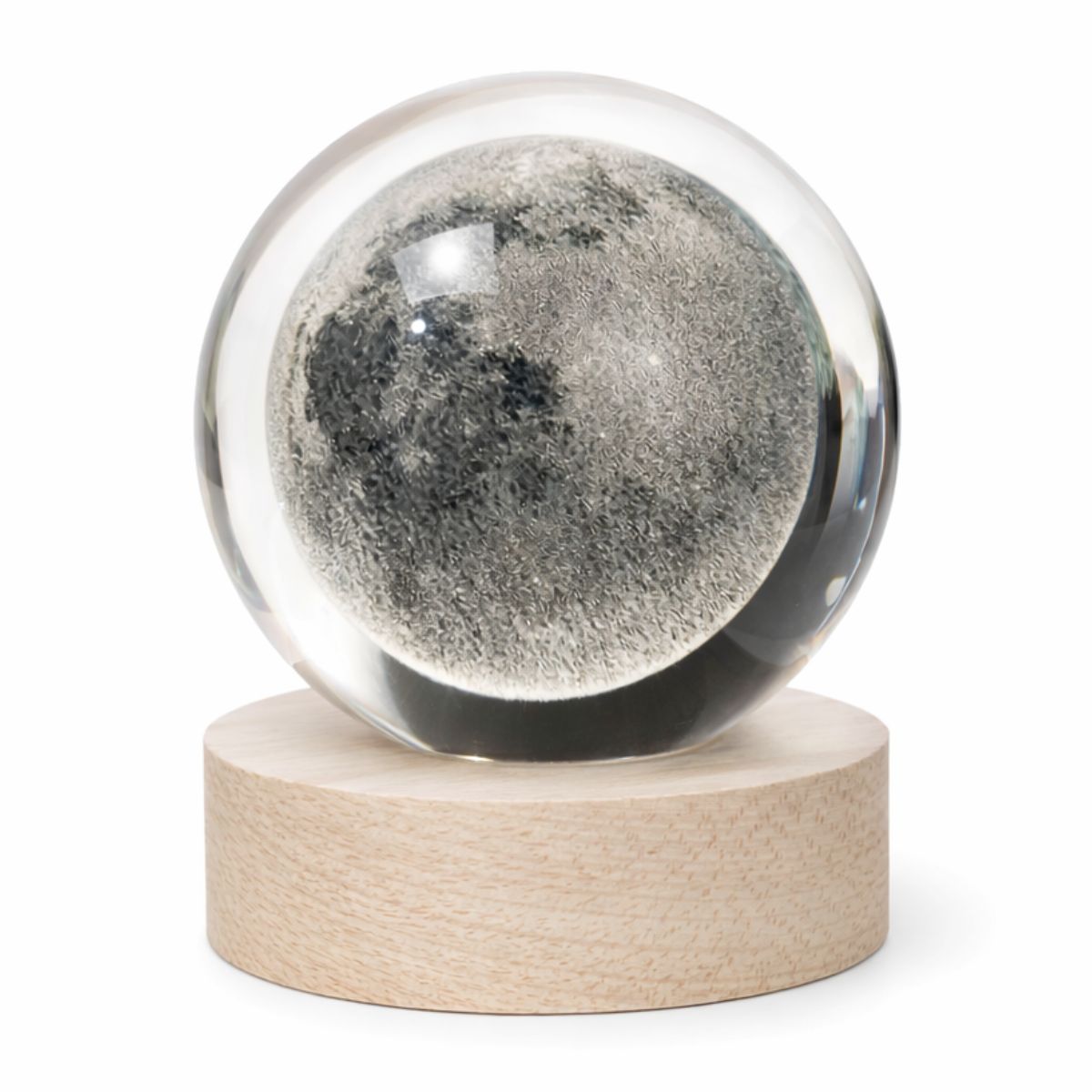 Tiny Shiny 3D Laser Engraved Moon Model Crystal  Glass Ball