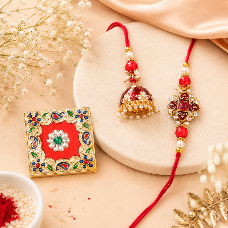 the timeless bond of love with the Tiny Shiny Bhai Bhabhi Rakhi Set